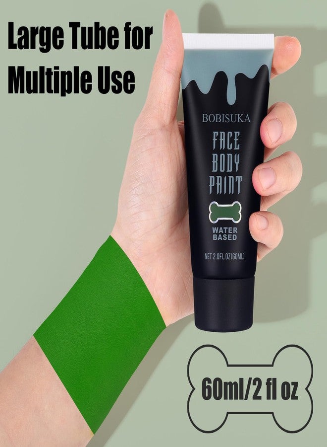 BOBISUKA Green Face Body Paint, Water Based Face Painting for Art Theater Halloween Party Cosplay Clown SFX Makeup for Women Adults, Non-Toxic Washable - Image 2