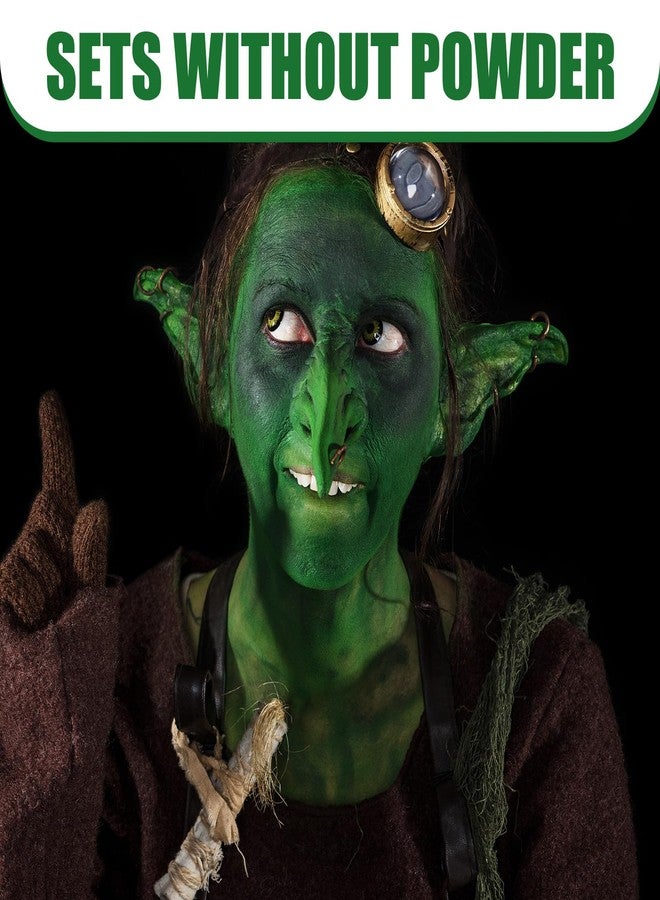 BOBISUKA Green Face Body Paint, Water Based Face Painting for Art Theater Halloween Party Cosplay Clown SFX Makeup for Women Adults, Non-Toxic Washable - Image 5