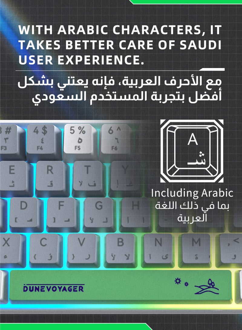 Pc/Ps4 61 Keys Red Switch Mechanical Gaming Keyboard, With Arabic Language Gaming Keyboard, Hot-Swappable, 16.8 Million Colors Backlit, 60% Mini  , Removable Usb Wired, 525g Weight, All Keys Without Conflict Silent Rgb Color Suitable For Pc/Ps4/Xbox Gamers Mac White - Image 3