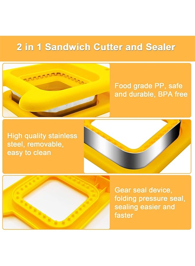 Beauenty Sandwich Cutter and Sealer,Sandwich Cutters for Kids Lunch,Square and Round Cookie Cutter for Children Lunchbox and Bento Box - Image 4