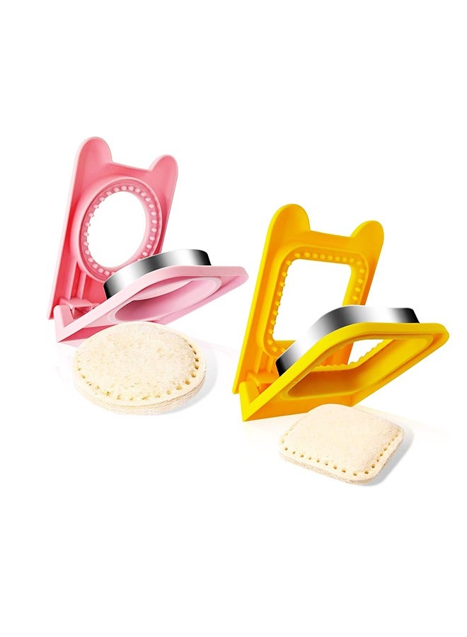 Beauenty Sandwich Cutter and Sealer,Sandwich Cutters for Kids Lunch,Square and Round Cookie Cutter for Children Lunchbox and Bento Box - Image 1