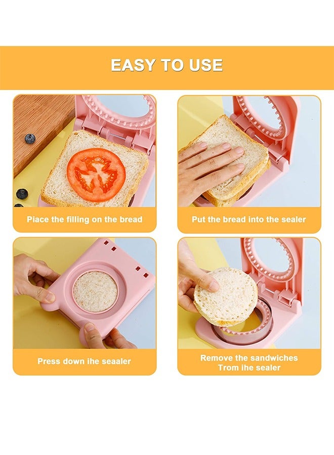 Beauenty Sandwich Cutter and Sealer,Sandwich Cutters for Kids Lunch,Square and Round Cookie Cutter for Children Lunchbox and Bento Box - Image 3