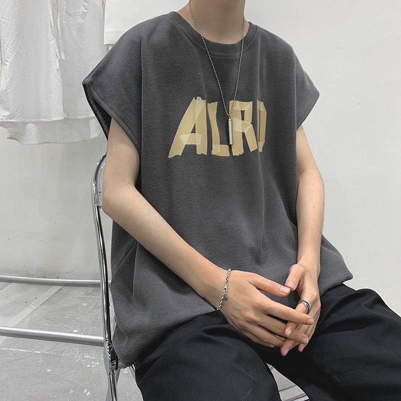 Sleeveless T-shirt men's summer thin Hong Kong style ins fashion brand basketball vest trendy personalized loose sports top - Image 4