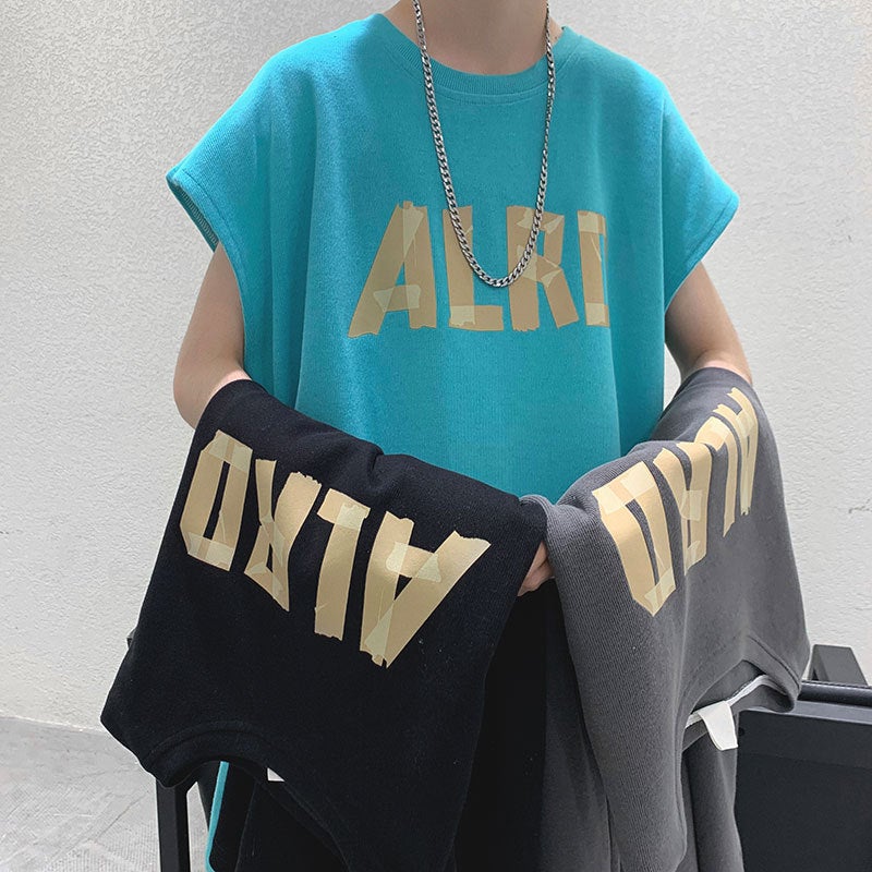 Sleeveless T-shirt men's summer thin Hong Kong style ins fashion brand basketball vest trendy personalized loose sports top - Image 5