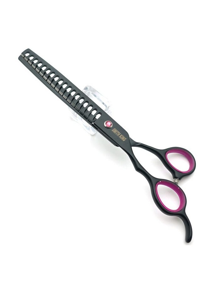 Smithking Professional Dog Grooming Shears Set Dogs Straight & thinning & Curved scissors & chunkers Scissorswith comb in 1 Set for Right-handed & Left-handed (7 in. Black Left-handed) - Image 4