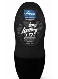 Vebix Deodorant Roll On Long Lasting 72 Hr Black & White 