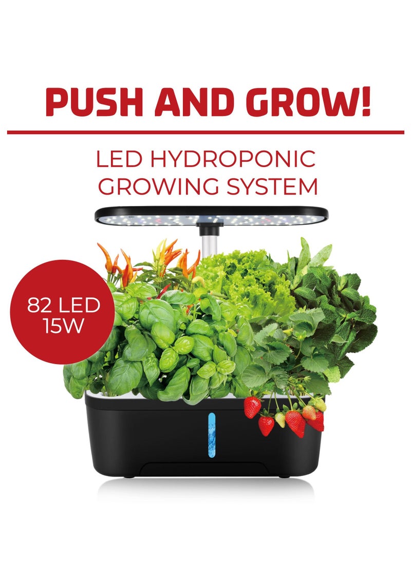 WMC TOOLS - WMC TOOLS LED Light Hydroponic System for Home with Phytolamp (82 LED Grow Light, 15W, 6 Cells) with Circulation System and Water Level Indicator, 3 Lighting Modes for Plants in Potting Soil - Image 1