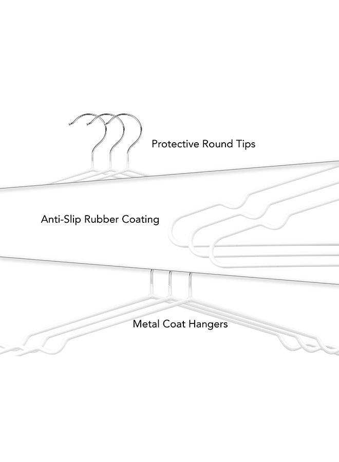 Noon East Pack of 2 - 20 Pack Metal Hangers Plastic Hangers, White Shirt Hangers for Clothes Space Saving Clothes Hangers Rubber Coat Hangers, Strong Anti-Slip Hangers Wire Hangers, 18.2x40.6cm - Image 4