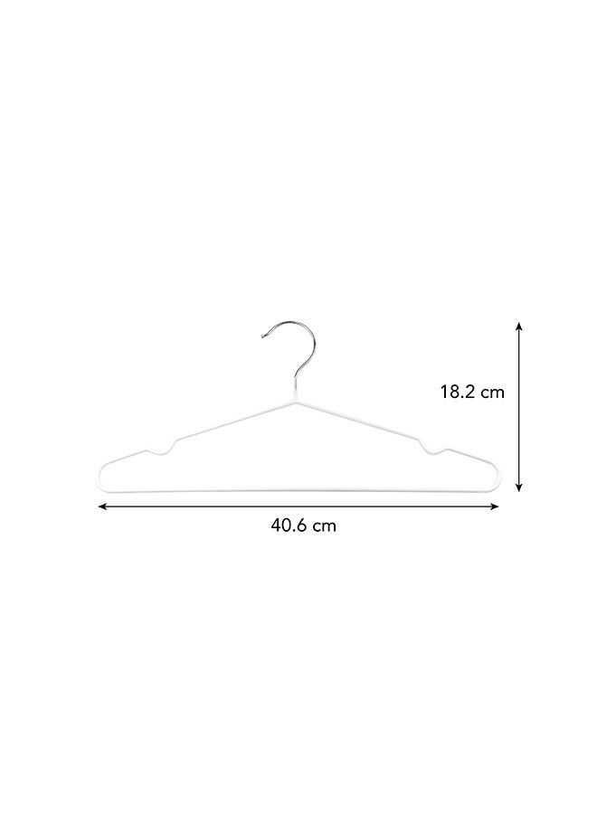 Noon East Pack of 2 - 20 Pack Metal Hangers Plastic Hangers, White Shirt Hangers for Clothes Space Saving Clothes Hangers Rubber Coat Hangers, Strong Anti-Slip Hangers Wire Hangers, 18.2x40.6cm - Image 3