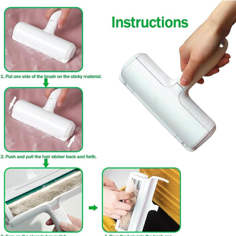 Healing Leaf 's Pet Hair Remover Roller, Reusable Animal Hair Removal Brush for Dogs and Cats, Self Clean Pet Fur from Carpet, Furniture, Rugs, Laundry, Clothes and Bedding, Sofa (Color May Vary) - Image 3