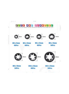 Glarks Glarks 280Pcs Internal Tooth Starlock Push On Locking Washers Speed Clips Fasteners Assortment Kit  - Image 2
