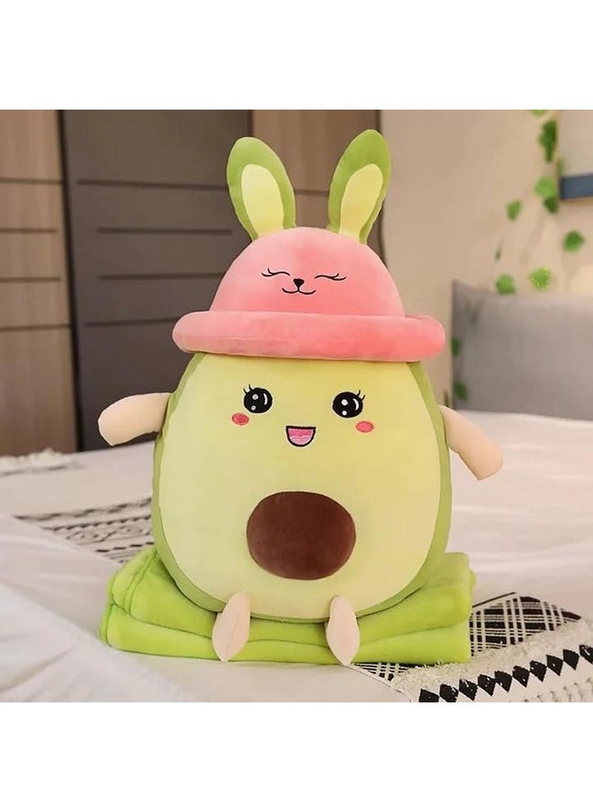 AVSHUB AVSHUB Soft Cute Avocado with Cap Pillow Cuddle Hug-able Super Soft Toys Stuffed Plush Doll Toy Fits for Home, Office, Nursery Beds, Kids Room Super Soft Toys (Size 35 Cm)  - Image 1