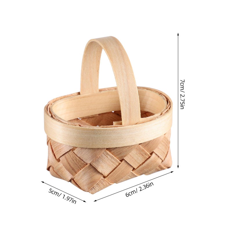 Cabilock 36pcs Mini Woven Baskets with Handles, Farmhouse Small Wood Wedding Candy Gift Storage Baskets for Wedding Party Favors Tree Hanging Ornaments Crafts - Image 4