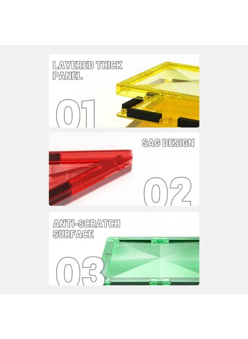 MiDeer Magnetic Tiles – Warm Colors – 20 Pcs Educational Building Blocks for Kids Ages 3+ – Large 75mm Tiles with Strong Magnets, Safe Rounded Edges, Translucent Design, Durable STEM Toy - Image 4