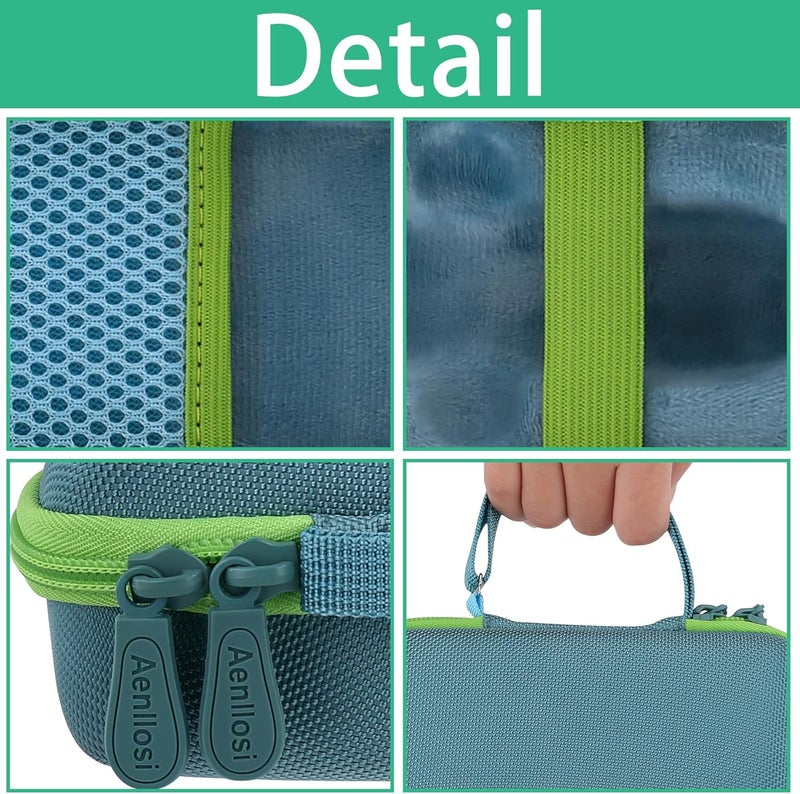 Aenllosi Storage Case Compatible with 3Doodler Start+ Essentials (2024) 3D Pen,Holders for 3D Printing Filament Refill Pack and USB Cable (Only Case,Deep Green & Green Zipper) - Image 2