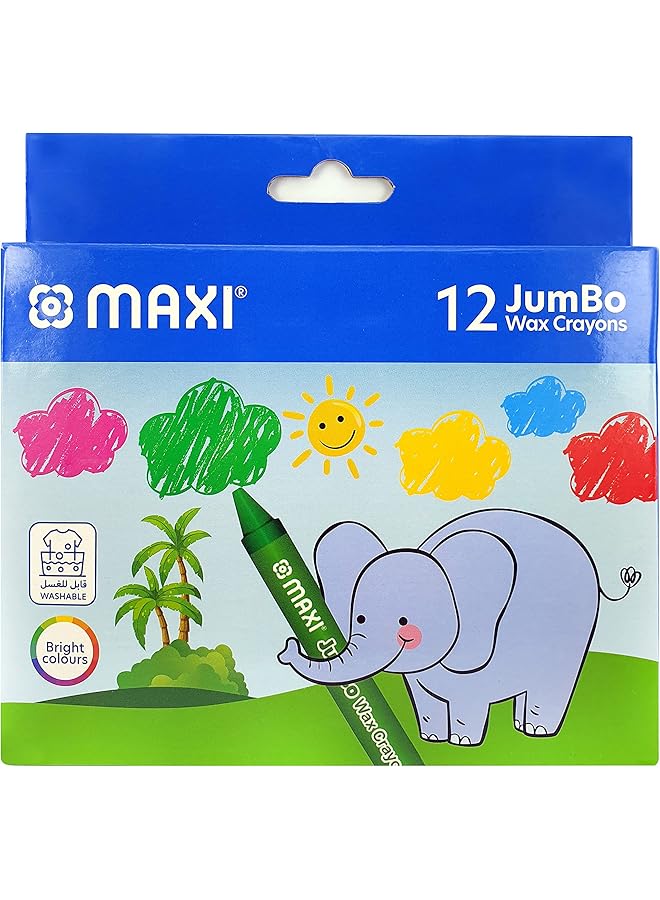 ماكسي أقلام رصاص ملونة مثلثة الشكل 24 لونًا + قلم رصاص جرافيت كلاسيكي HB مع 12 قطعة × 1 + أقلام شمعية كبيرة 12 لونًا مستديرة 90 مم + مبراة مموجة ذات فتحة واحدة + ممحاة كلاسيكية خالية من الغبار كبيرة قطعتان - Image 4