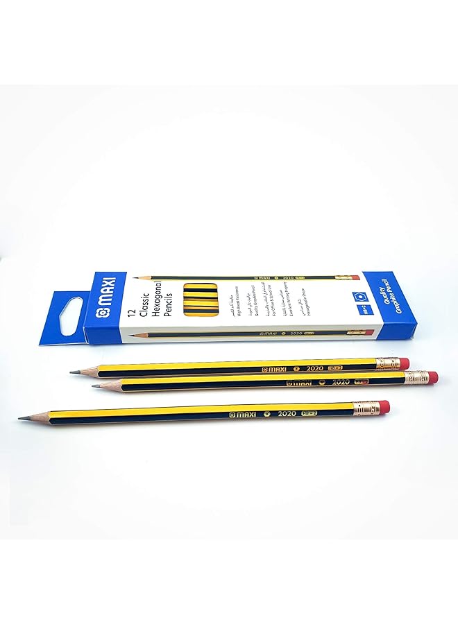 ماكسي أقلام رصاص ملونة مثلثة الشكل 24 لونًا + قلم رصاص جرافيت كلاسيكي HB مع 12 قطعة × 1 + أقلام شمعية كبيرة 12 لونًا مستديرة 90 مم + مبراة مموجة ذات فتحة واحدة + ممحاة كلاسيكية خالية من الغبار كبيرة قطعتان - Image 3
