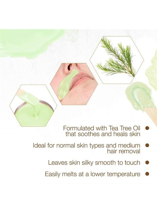 GiGi Tea Tree Creme Hair Removal Soft Wax with Soothing Formula, 14 oz 