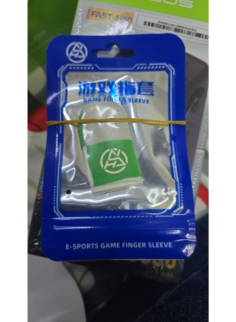 Kastwave Gaming Finger Sleeves with Reflector – Anti-Sweat, High Sensitivity, Breathable Touch Gloves for PUBG, Free Fire & COD Mobile | Silver & Green