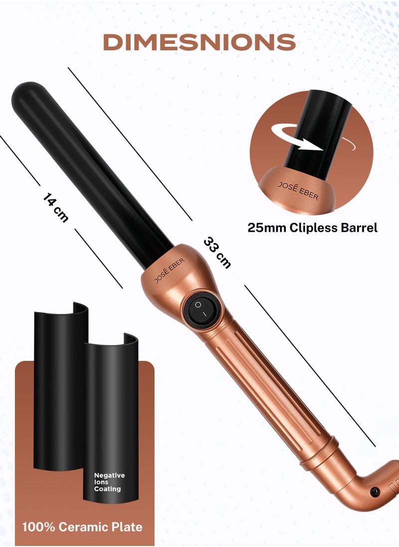 JOSE EBER Jose Eber Hair Curler Rose Gold – Premium Hair Wand for Long-Lasting, Defined Curls 25mm Hair Curler  - Image 3