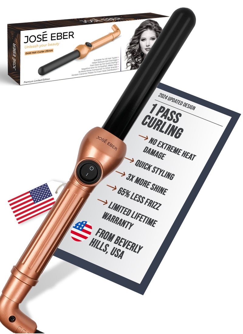 JOSE EBER Jose Eber Hair Curler Rose Gold – Premium Hair Wand for Long-Lasting, Defined Curls 25mm Hair Curler  - Image 1