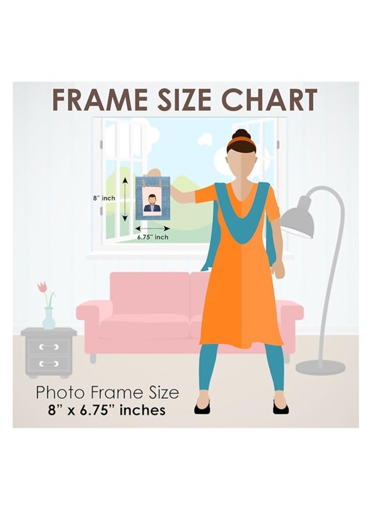 Story at Home Story at Home Jute Fabric Cover Dual Clip Wooden Photo Frame (20 cm x 17 cm x 2 cm, Light Blue)  - Image 5