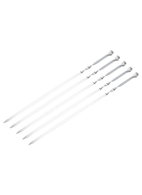 Stainless steel grilling skewers, BBQ skewers, Silver, Size 57 Cm