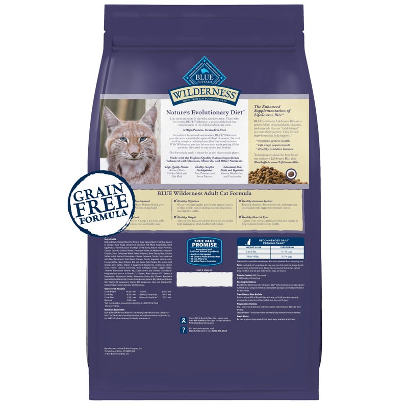 Blue Buffalo Wilderness Nature's Evolutionary Diet High-Protein, Grain-Free Natural Dry Food for Adult Cats, Chicken, 4-lb. Bag - Image 2