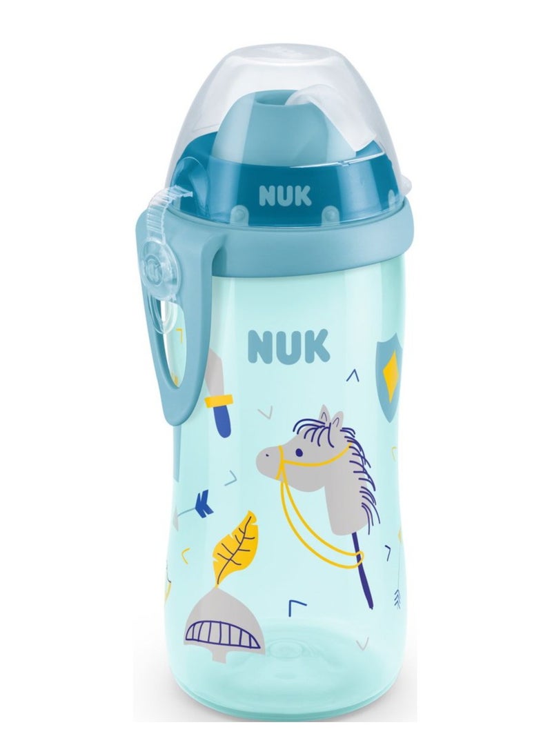 NUK - Flexi Cup with Straw, Assorted - 300ml for babies 12+ months, ventilation holes make it spill-proof and prevent liquid from remaining in the straw - blue - Image 1