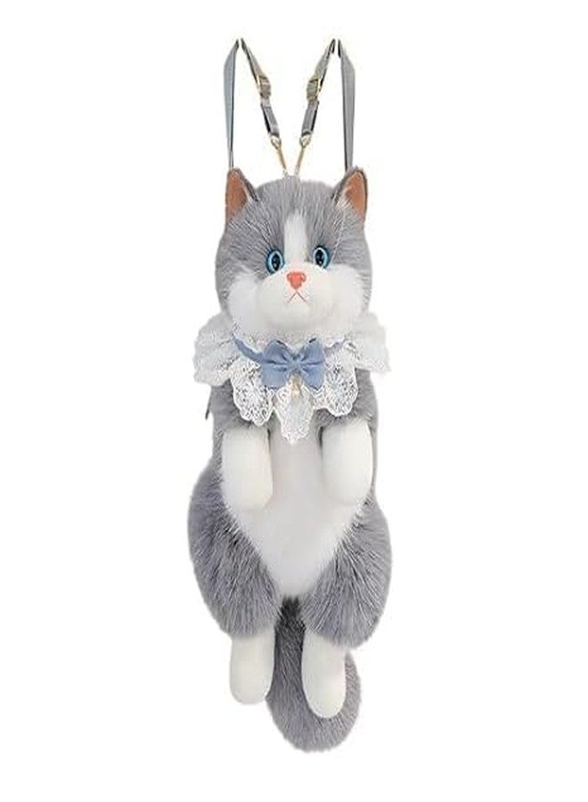 Cute Cat Plush Backpack Purse for Girls & Women | Kawaii Soft Fur Kitty Crossbody Bag | Lightweight Mini Sling Bag | Stylish Cartoon Animal Handbag for Gifts | Random Color - Image 1