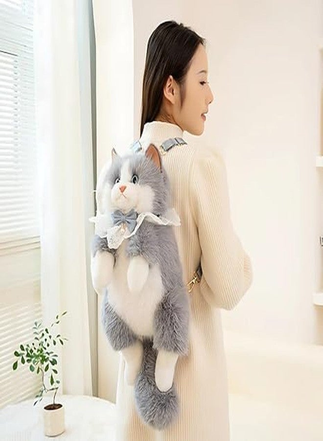 Cute Cat Plush Backpack Purse for Girls & Women | Kawaii Soft Fur Kitty Crossbody Bag | Lightweight Mini Sling Bag | Stylish Cartoon Animal Handbag for Gifts | Random Color - Image 3