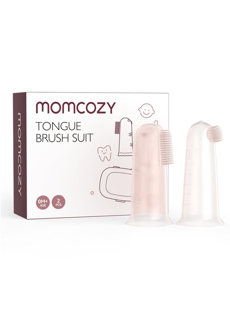 Momcozy Silicone Finger Toothbrush for Baby, Baby Finger Toothbrush for Training Teething, Infant Toothbrush, Toddler Toothbrush Baby Oral Cleaner  - Image 1