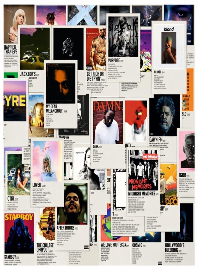 SAW Paper Music Album Posters Wall Poster - Pack Of 54 | 4 x 6 Inches | Aesthetic Artwork | Wall Decor Poster For Living Room, Bedroom, Home And Office - Image 1