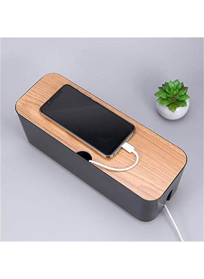 MIXDE 1Pc Power Cord Storage Box Household Plastic Creative Cable Management for Desktop Home Black - Image 4