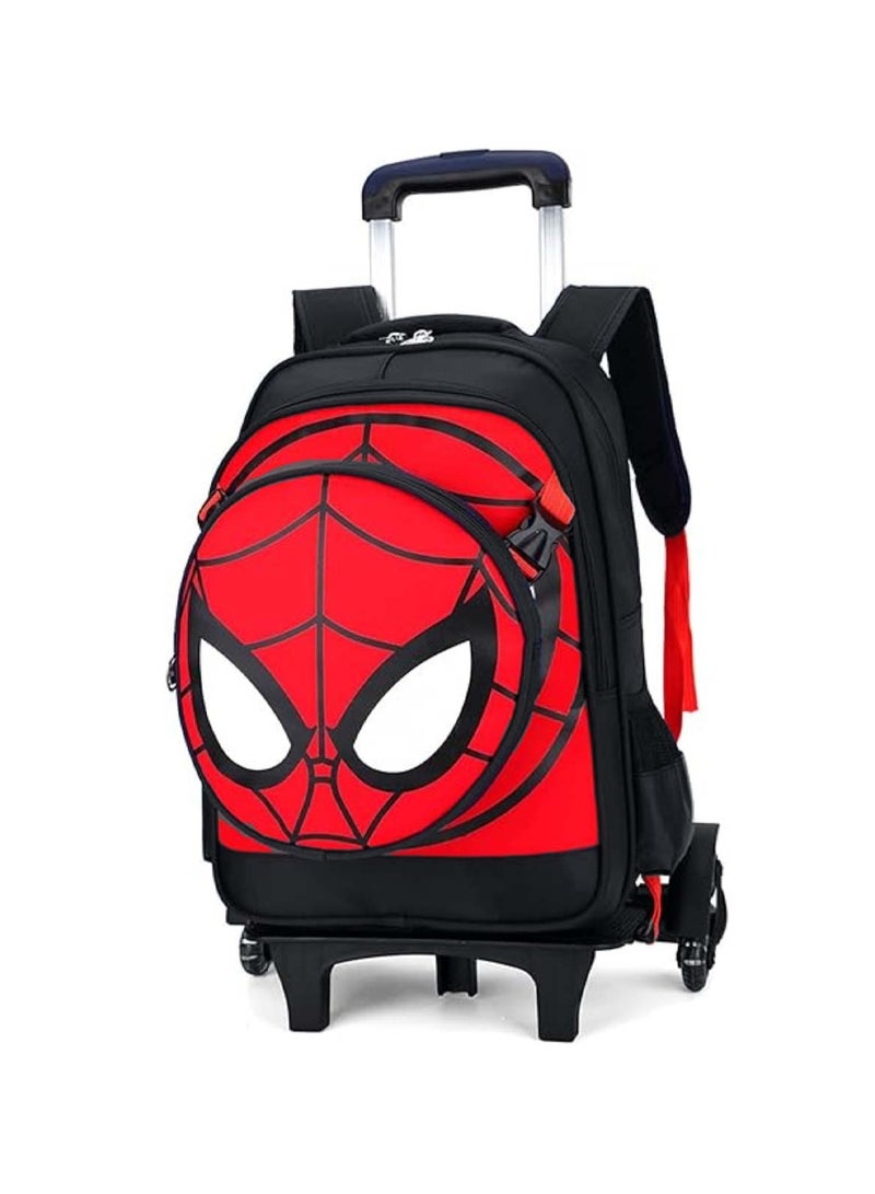 Huitich Black Spider-Man Style Rolling Trolley School Bag  - Image 3