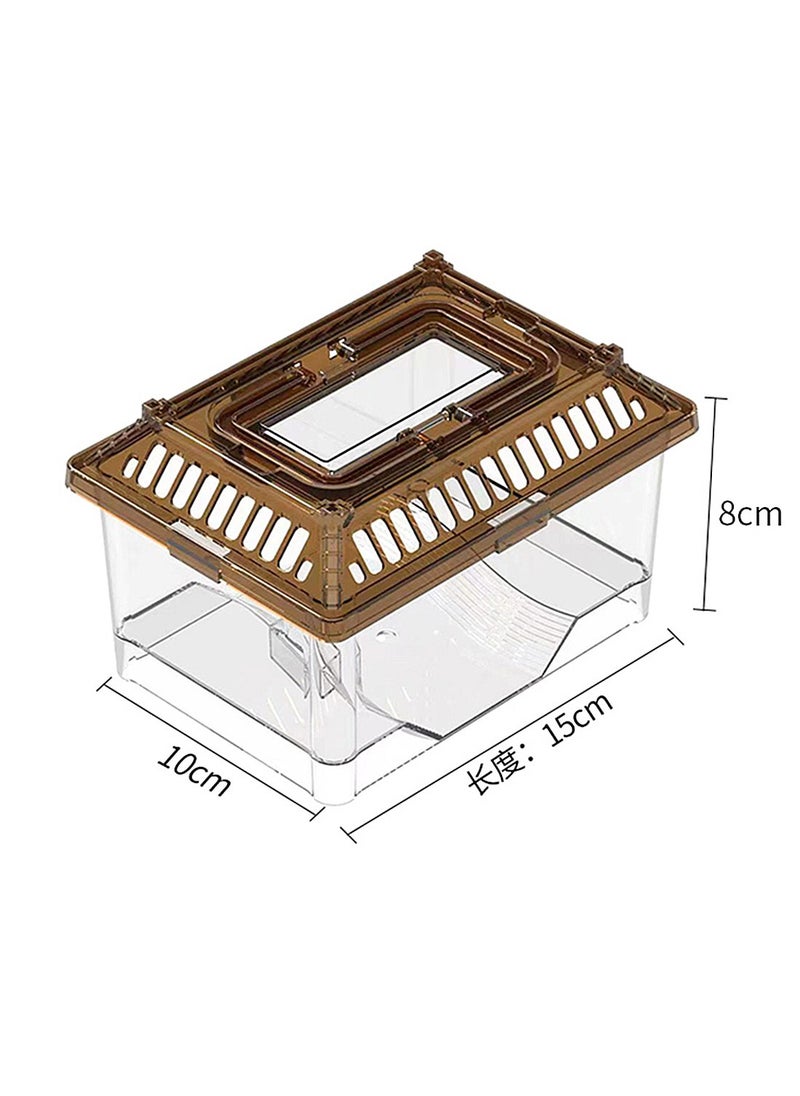 Kidle - Transparent Turtle Tank Aquarium Turtle Habitat Turtle Tank with Lid Prevent Tortoise from Climbing Escaping - Image 1