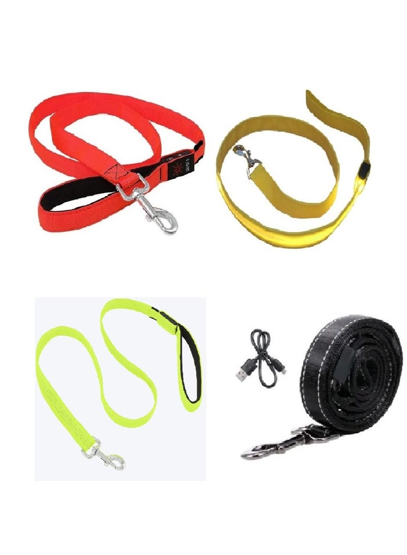 Ultra High Night Visibility USB Rechargeable Flashing Pet Leash Glow in The Night Multicolor Large 1Pcs - Image 3