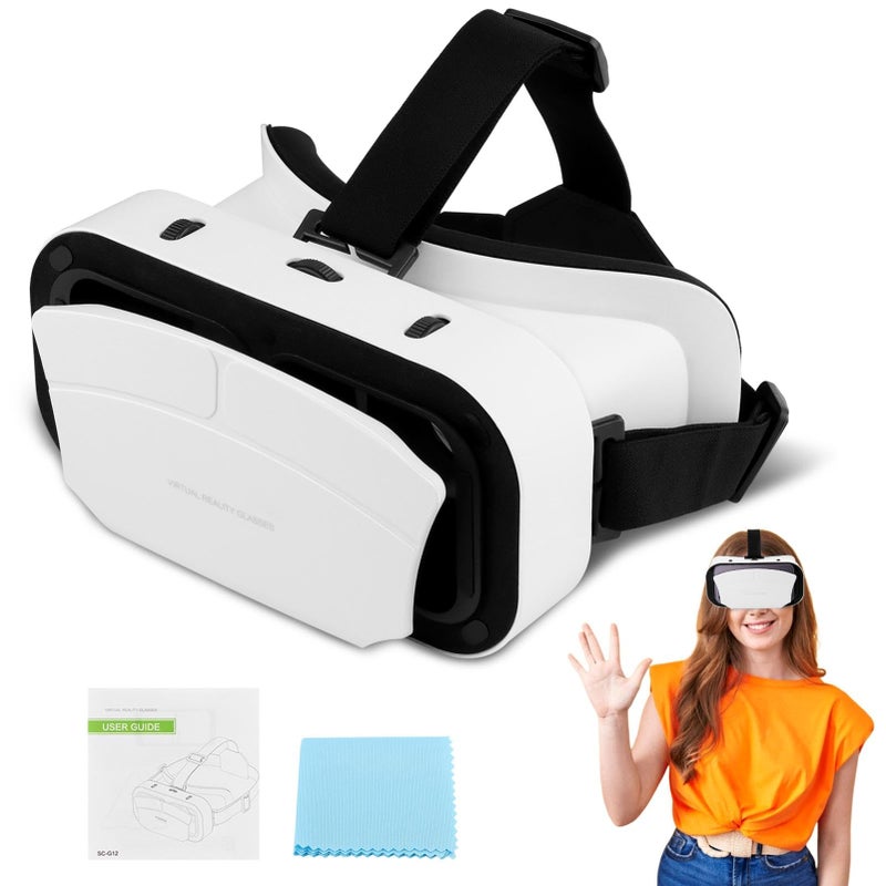 Saycker Virtual Reality Goggles 3D VR Glasses Adjustable VR Virtual Reality Headset with Wide Angle Lens Universal 3D VR Headset for Kids Adults HD Goggles for Phone Movies Games - Image 2