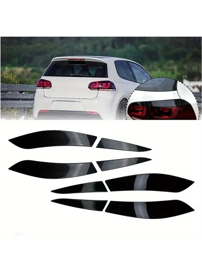 Glossy Black Tail Light Covers Adhesive Trim For Car Rear Eyelid Styling - Image 1