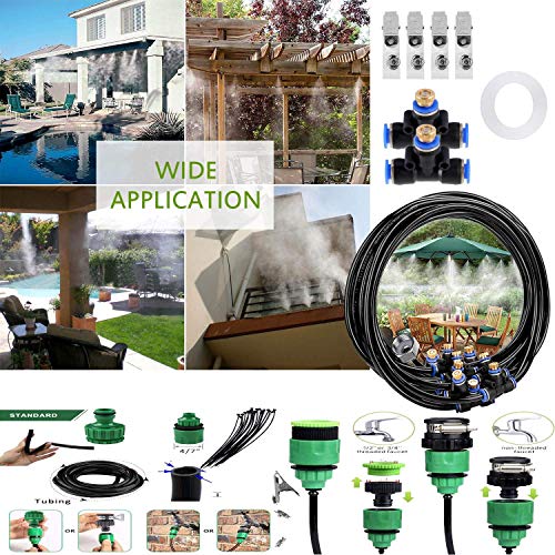 DIY Crafts 6 Pcs Mist Kit, Included Pipe + Faucet Connector + Accessory, Water Misting Cooling System Kit Summer Sprinkler Nozzle Outdoo(6 Pcs Mist Kit, Included Pipe + Faucet Connector + Accessory) - Image 3