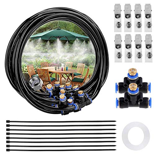 DIY Crafts 6 Pcs Mist Kit, Included Pipe + Faucet Connector + Accessory, Water Misting Cooling System Kit Summer Sprinkler Nozzle Outdoo(6 Pcs Mist Kit, Included Pipe + Faucet Connector + Accessory) - Image 1