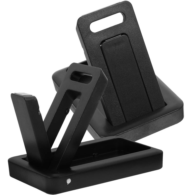 Foldable Adjustable Height Laptop Stand Phone Stand Non Slip Black Vertical Riser for Cooling Ergonomic Desk Use - Image 2