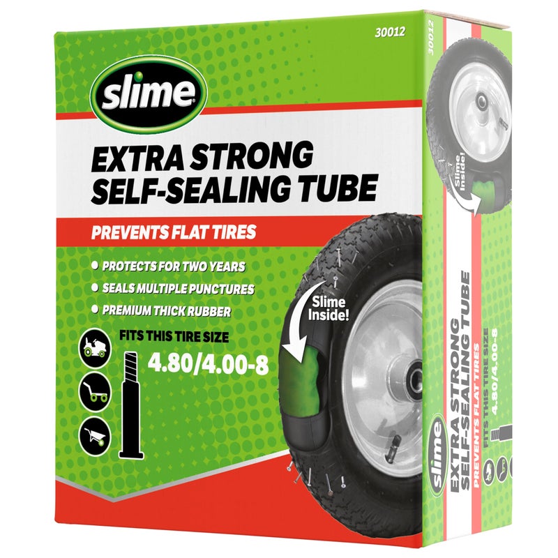 Slime سلايم 30012 أنبوب داخلي لعربات اليد، جزازات العشب، المقطورات، الجرارات، عربات الجولف، العربات الرباعية والمزيد - قوي إضافي يشمل سداد سلايم الذاتي الإغلاق - بديل ثقيل التحمل 480408 - Image 2