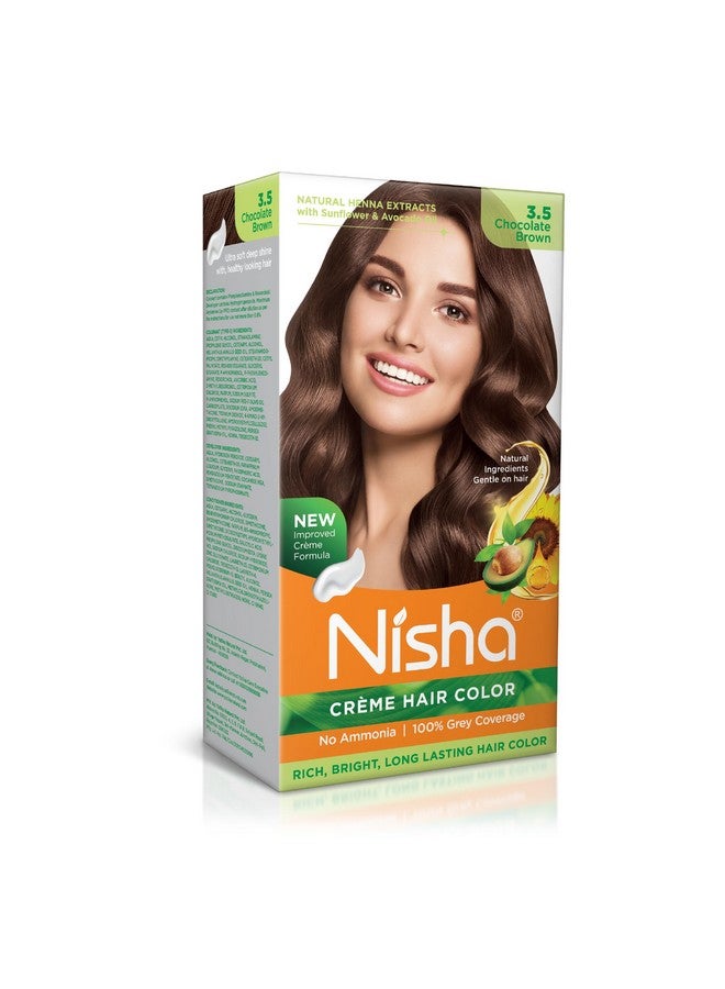 نيشا صبغة شعر كريمي، 3.5 بني شوكولاتة، 60 مل + 60 جم، (عبوة واحدة) - Image 1