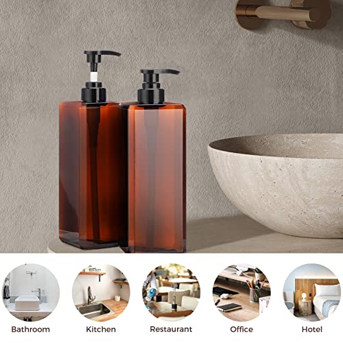 Suream Large Pump Bottles for Shampoo and Conditioner, 3Packs 33.8oz Empty Cosmetic Dispenser with 4PCS Lables, Refillable Shower Press Dispensers for Bathroom, Bedroom, Washroom, Hotel - Image 3