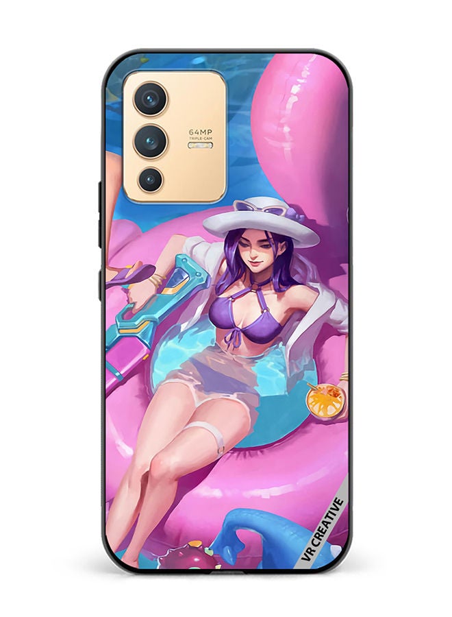 VR CREATIVE Protective Case Cover For Vivo V23 5G Caitlyn Pool party League Of Legends Design Multicolour - Image 1