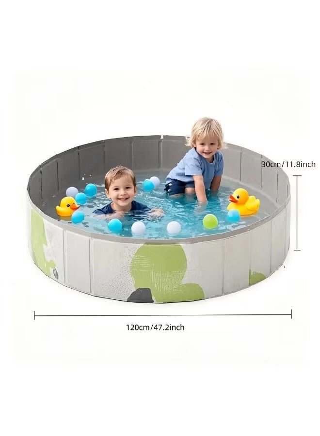 JOUDIYA Foldable Ball Pit Pool Kids Sand and Water Table Portable Sandbox Swimming Pool Indoor Outdoor Play Activity Center 47 * 12 Inches - Image 3