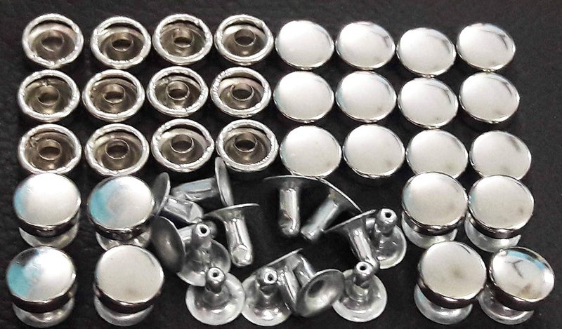 Tia Tia Rivet Button Round Shaped Metal Rivets for DIY Leather Shoes Bag Bracelet Style Rapid Studs Silver 10mm 20Pairs  - Image 1