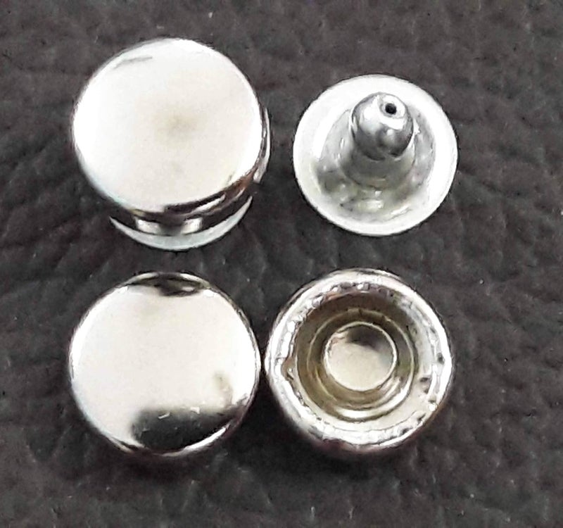Tia Tia Rivet Button Round Shaped Metal Rivets for DIY Leather Shoes Bag Bracelet Style Rapid Studs Silver 10mm 20Pairs  - Image 2