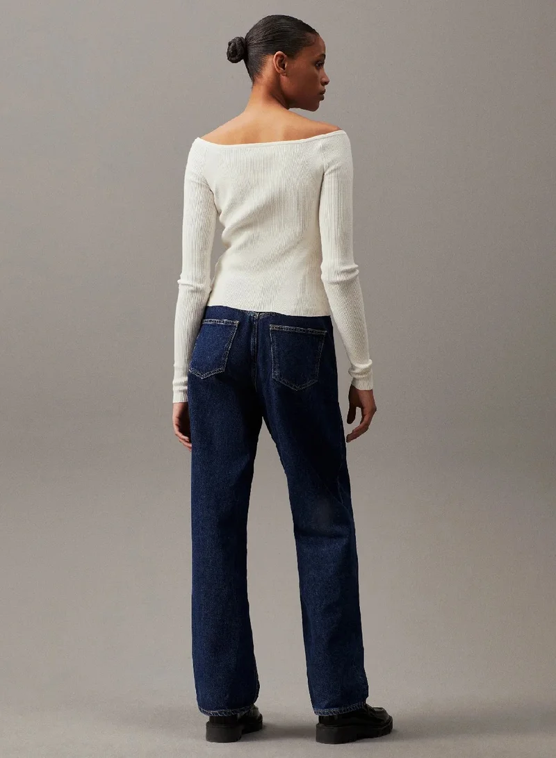 كالفن كلاين جينز بنطال جينز بقصة مستقيمة مستوحى من التسعينيات